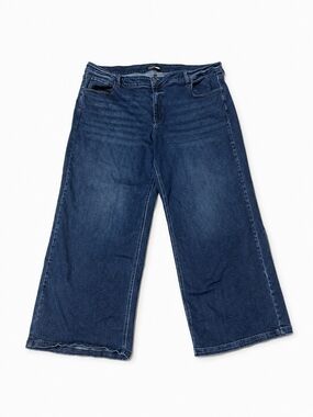 Fashion Nova Women’s Size 22 Dark Wash Wide Leg Jeans High Rise Stretch Denim